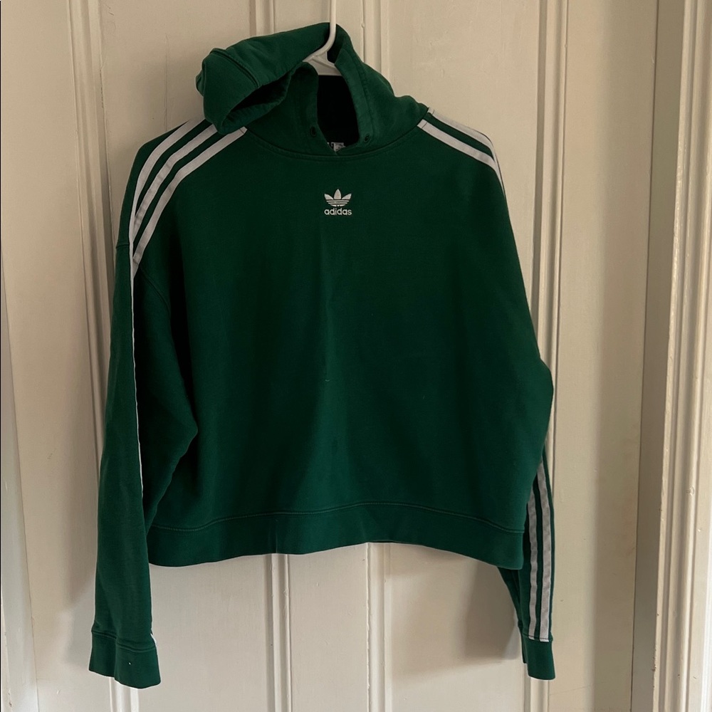 Adidas Forest Green Hoodie with White Accents